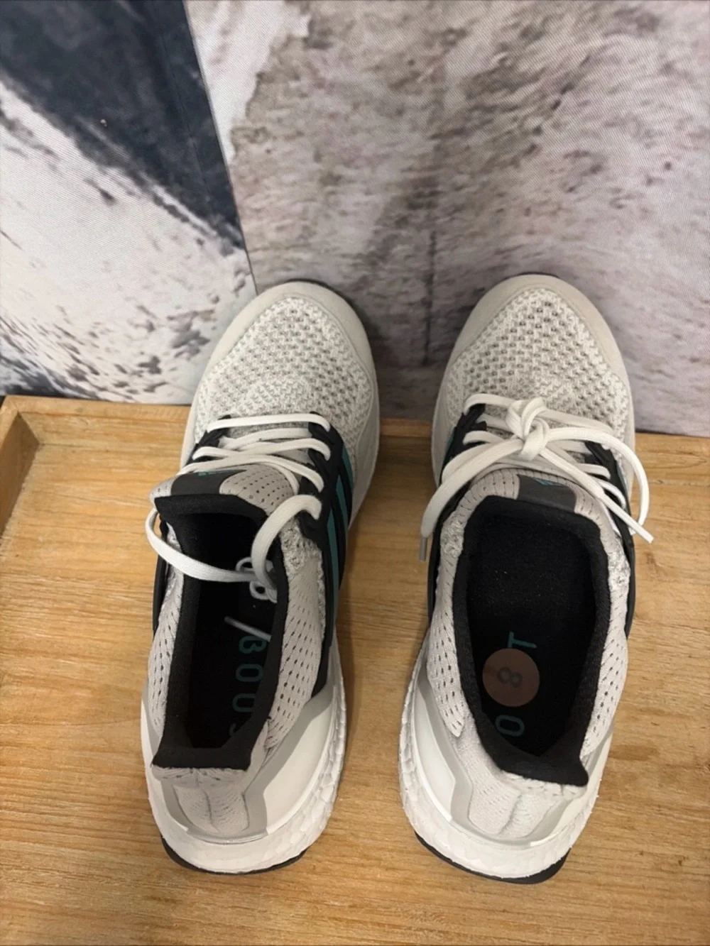 Adidas Ultraboost 1.0 Sneakers In White/Teal/Gray - Men's Size US 8 (JQ0823)